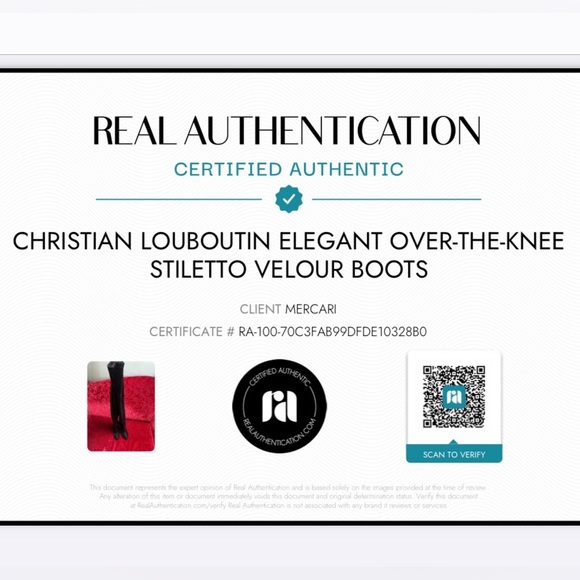 Authenticated Christian Louboutin Elegant Over-the-Knee Stiletto Velour Boots,35 - Picture 15 of 15